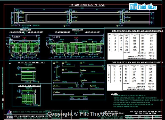 Bản vẽ chi tiết,Bản vẽ dầm I,Bản vẽ Cầu dầm I =33m